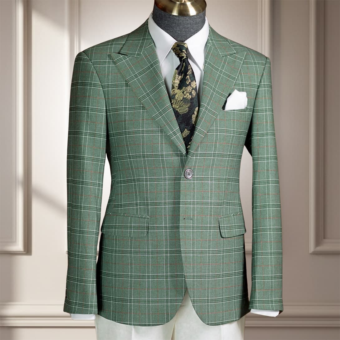 Bộ Vest Caro Xanh Lá 1