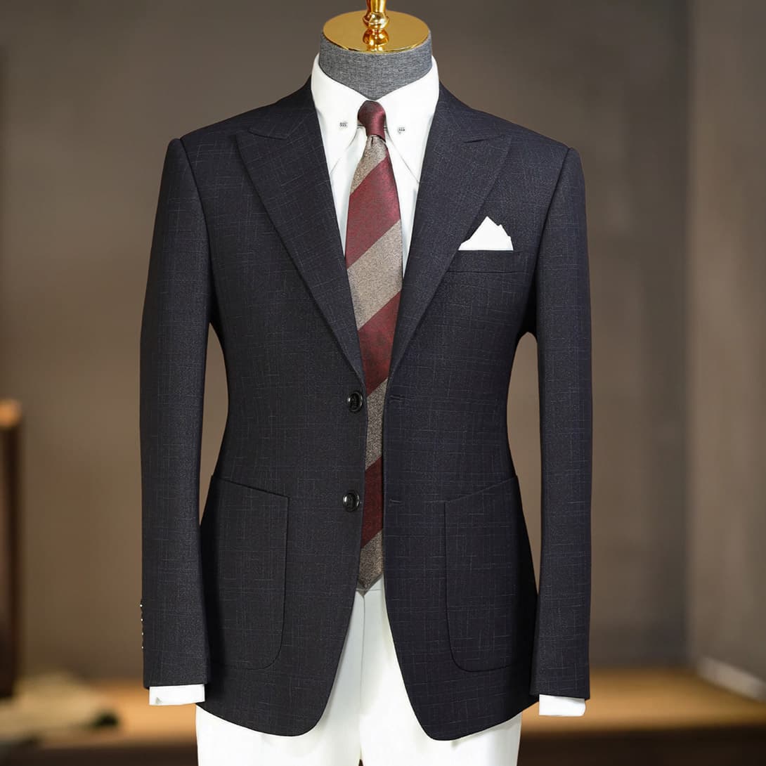 Bộ Vest Đen Kẻ Xước 1