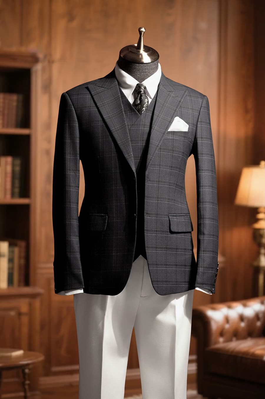 Bộ Vest Xám Caro 1