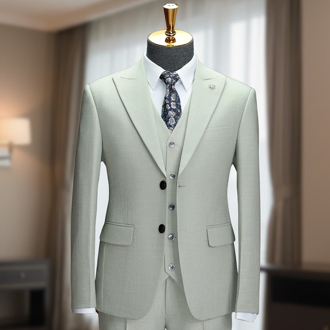 Bộ Vest Xanh Lá Xước 1