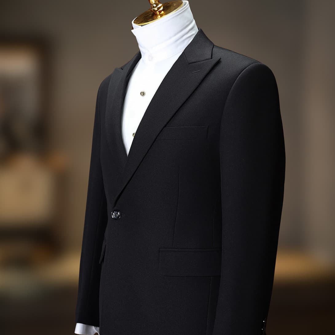 Bộ Vest Đen 1 Cúc Xéo 2