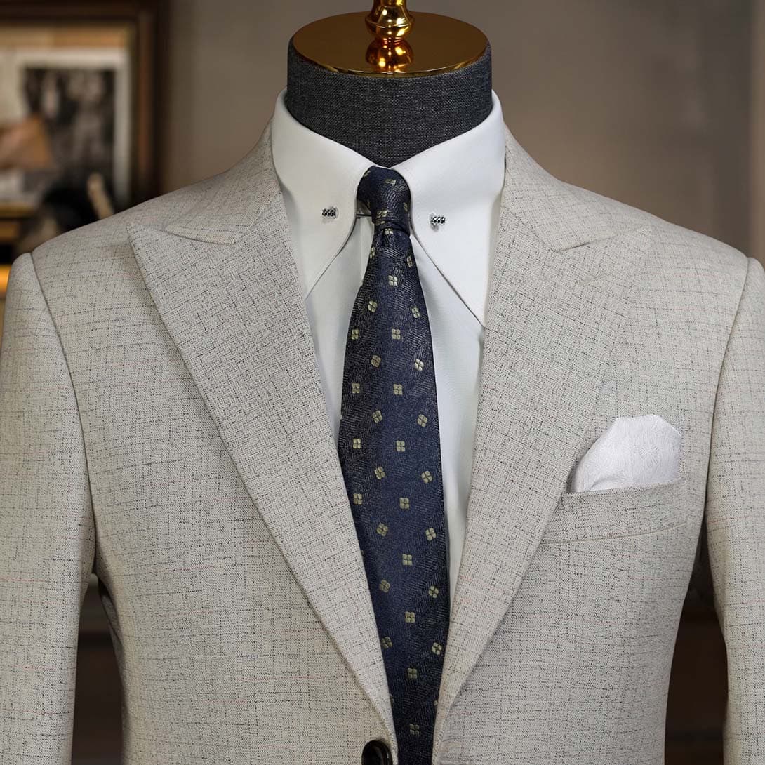 Bộ Vest Trắng Ngà Xước 2