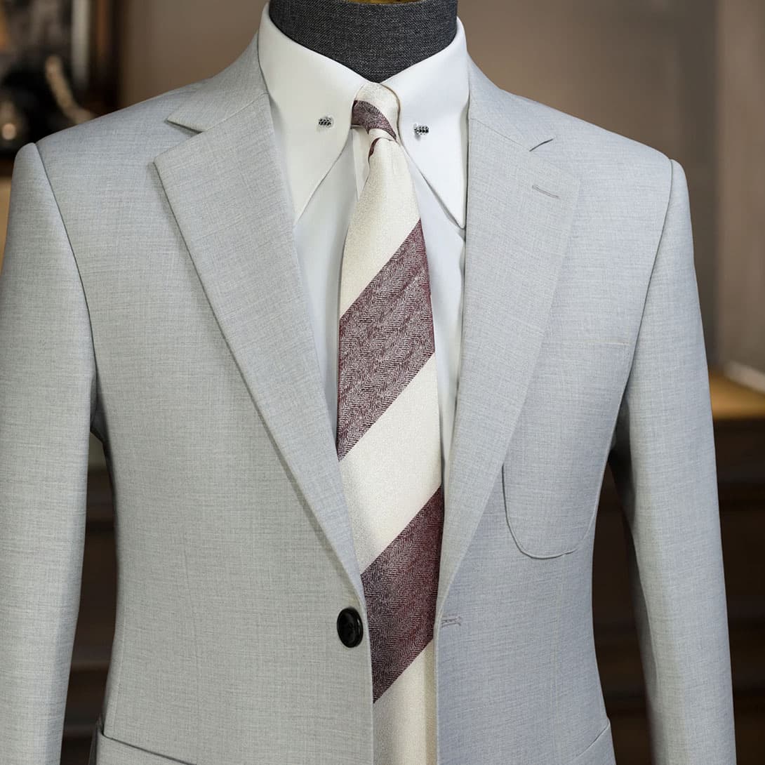 Bộ Vest Xám Trắng Túi Hộp 2