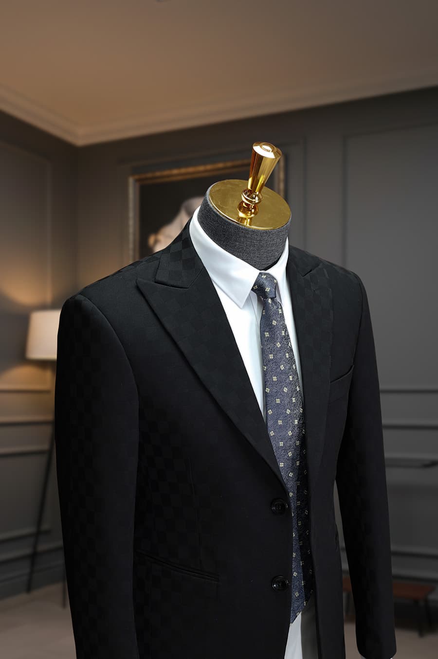 Bộ Vest Đen Caro 2