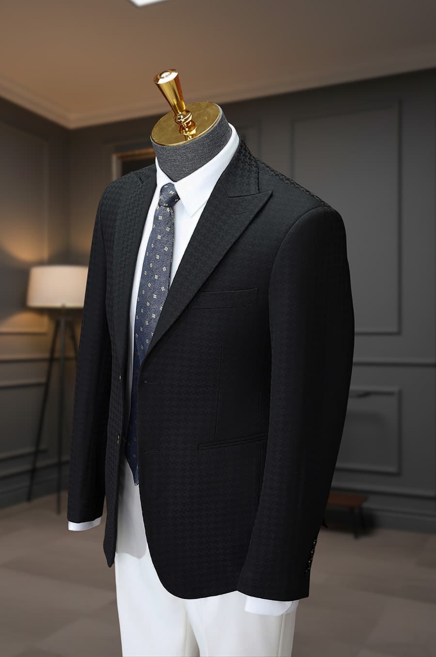 Bộ Vest Đen Họa Tiết 2