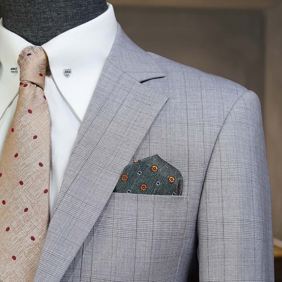 Bộ Vest Xám Kẻ Xước Túi Hộp 3