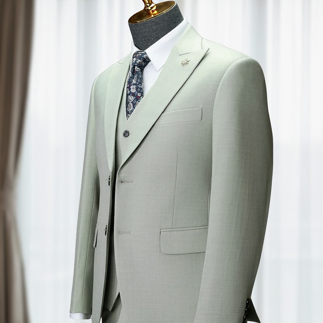 Bộ Vest Xanh Lá Xước 3