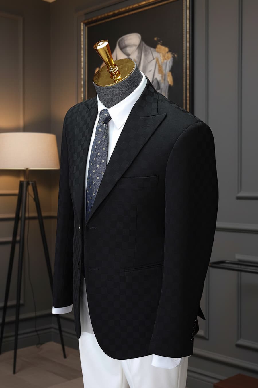 Bộ Vest Đen Caro 3