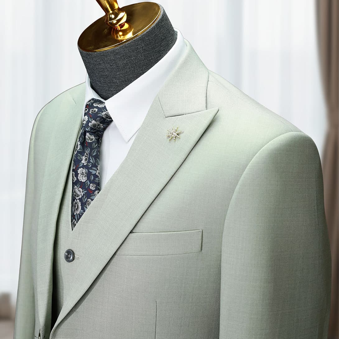 Bộ Vest Xanh Lá Xước 4