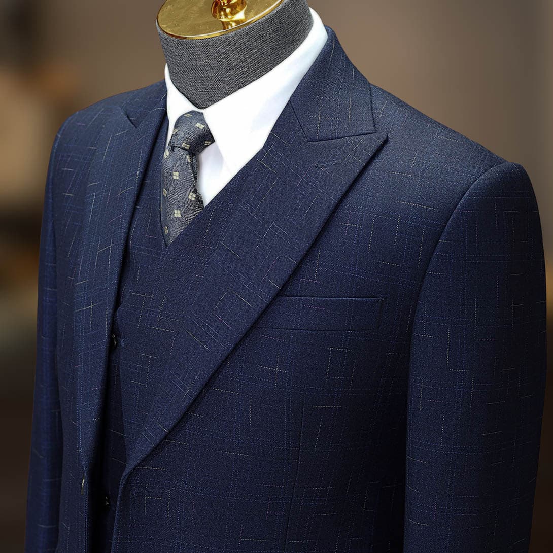 Bộ Vest Xanh Kẻ Xước 4