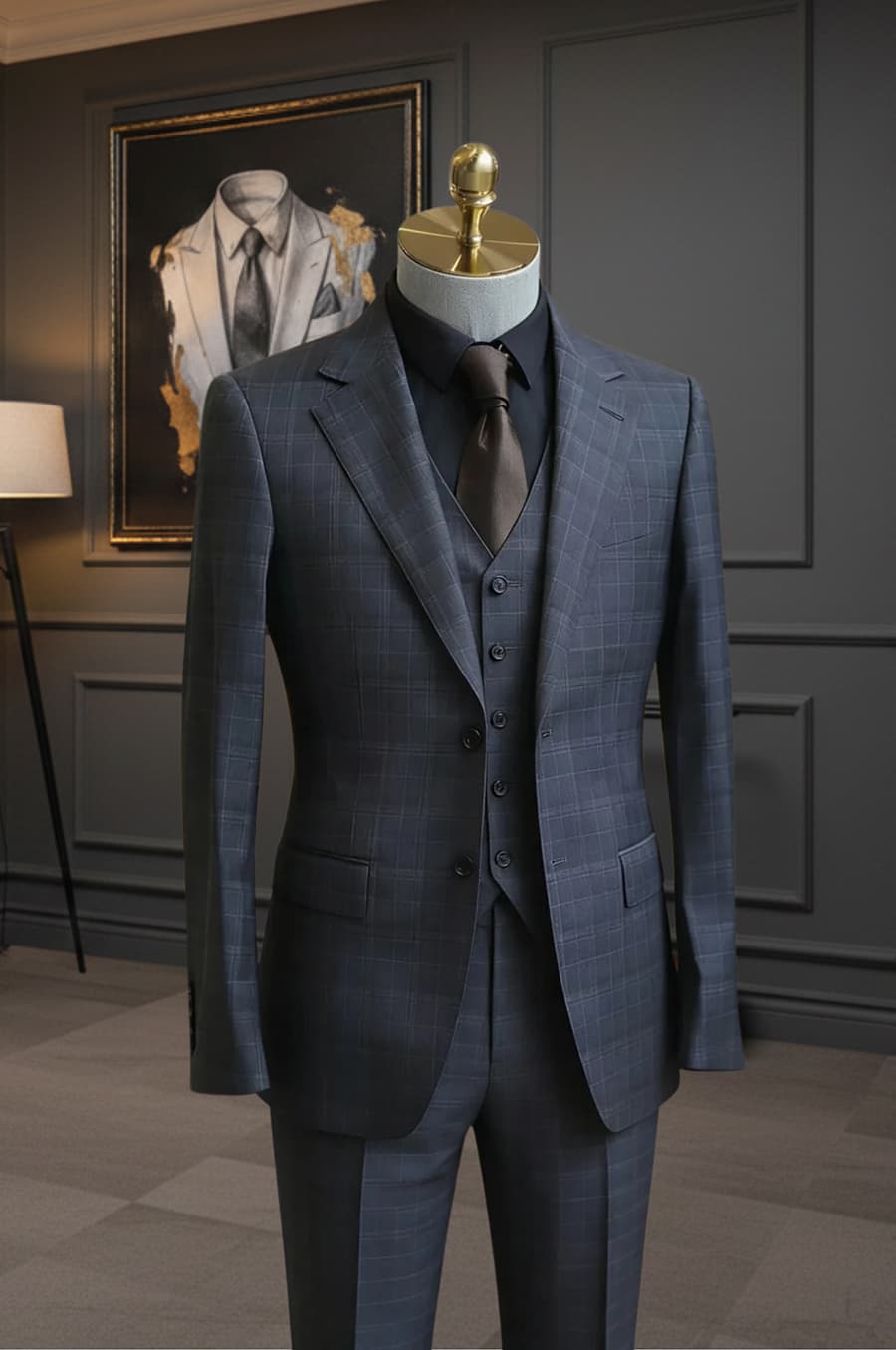 Bộ Vest Caro Xám Than 1