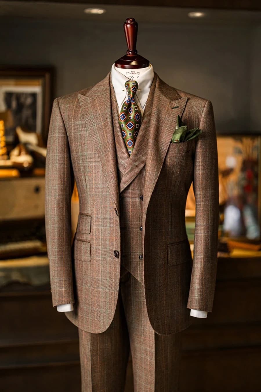 Bộ Vest Caro Nâu Trầm 1