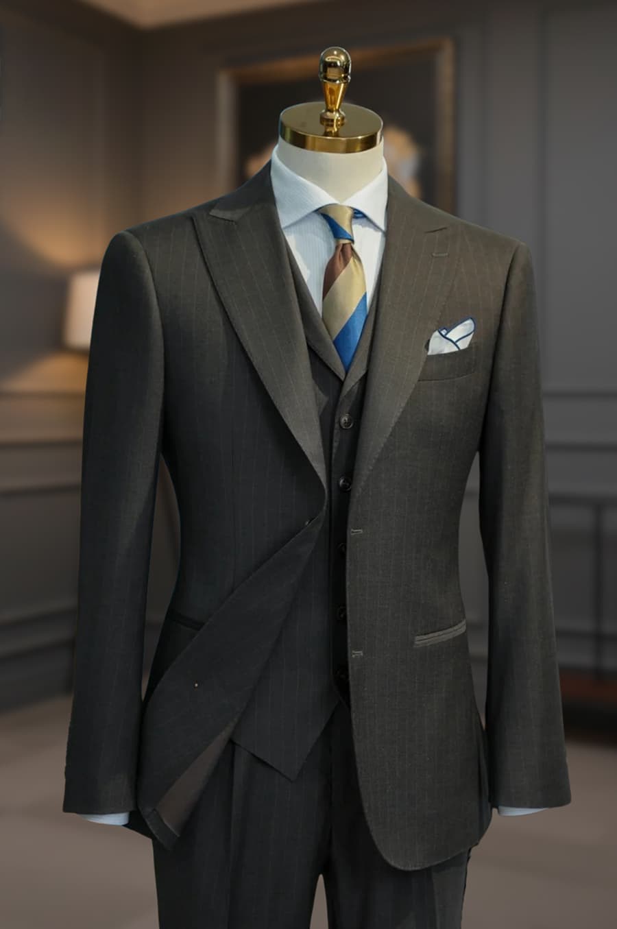 Bộ Vest Sọc Xám 2 Cúc 1