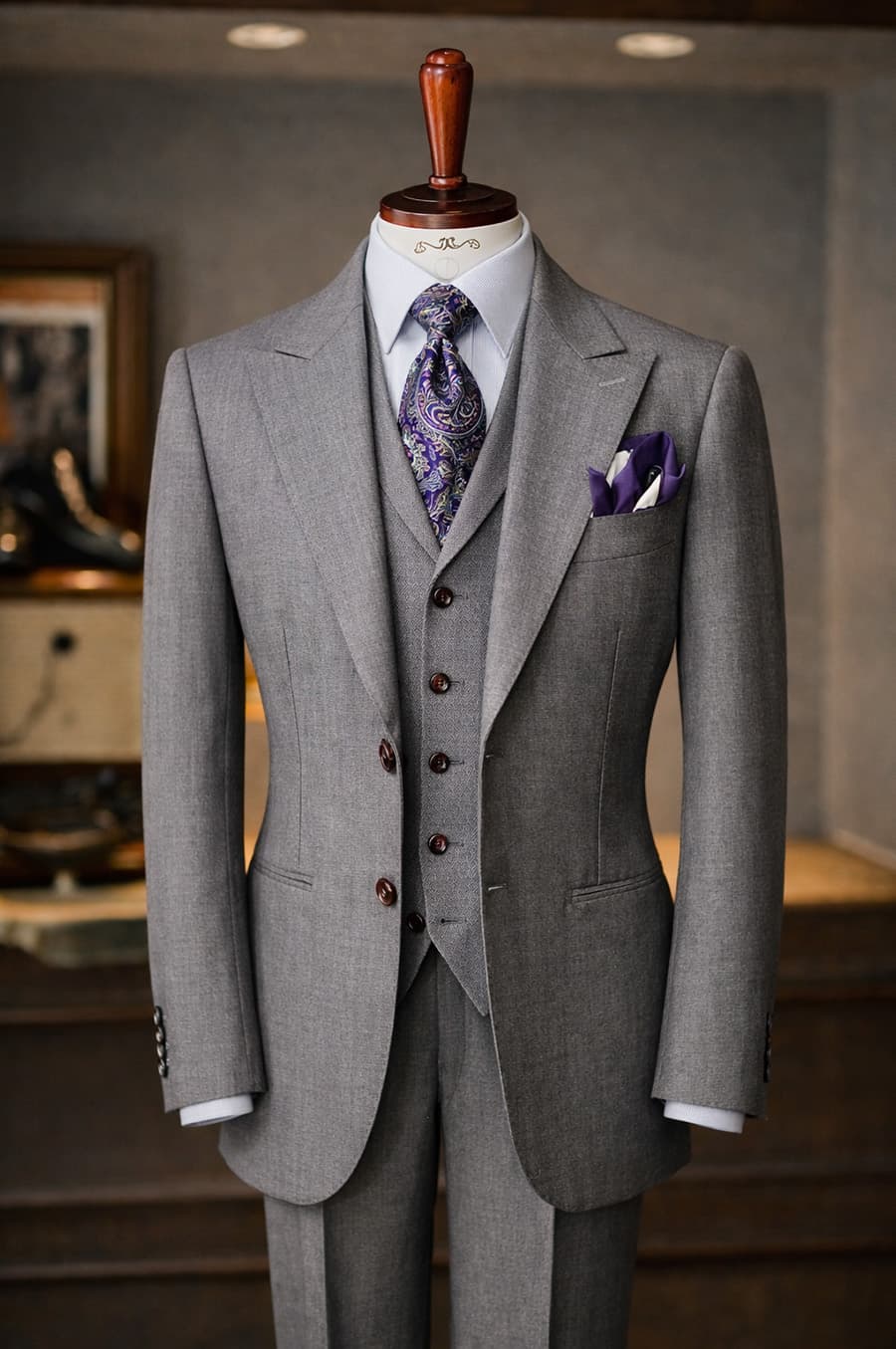 Bộ Vest Xám Xước 1