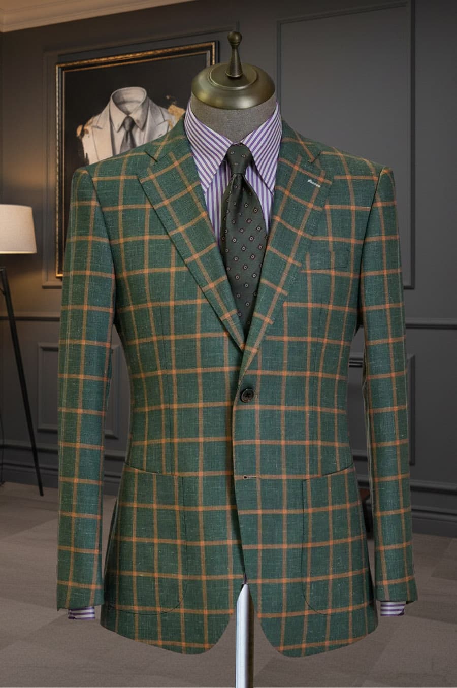 Bộ Vest Caro Xanh Sẫm 1