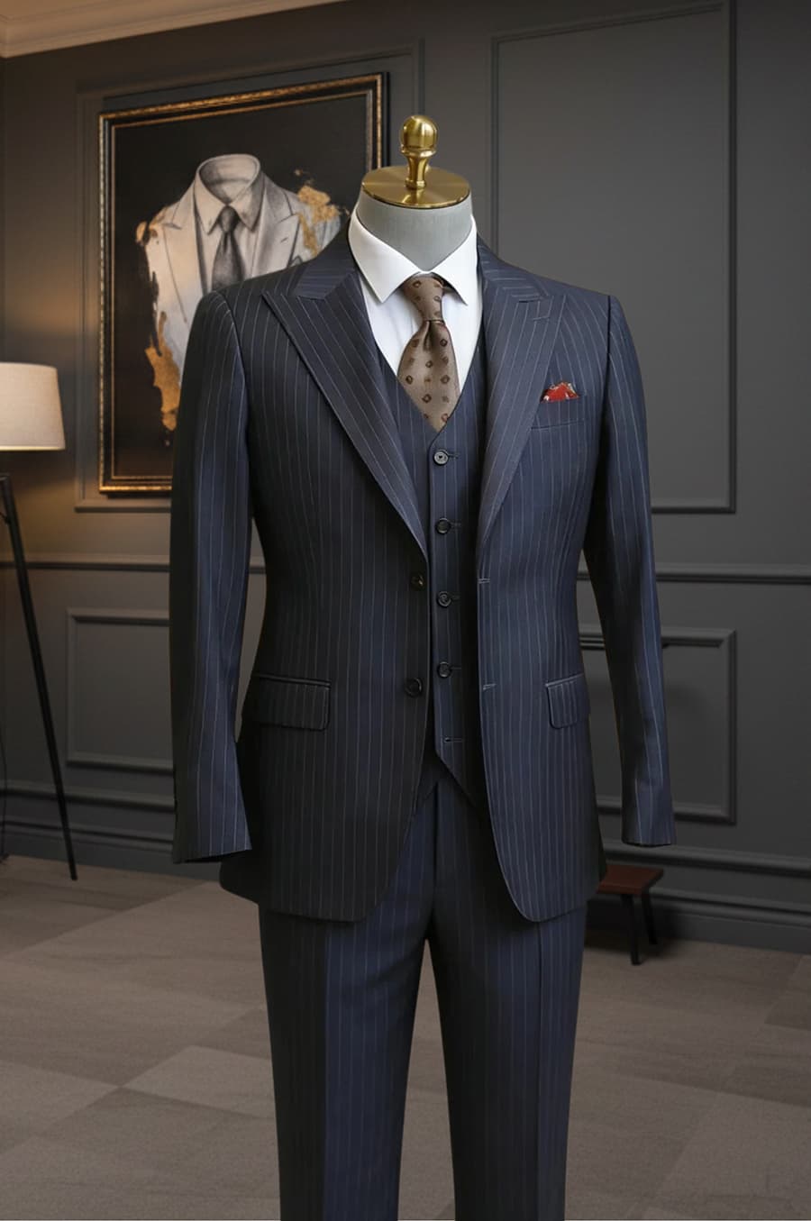 Bộ Vest Xanh Kẻ Nhỏ 1