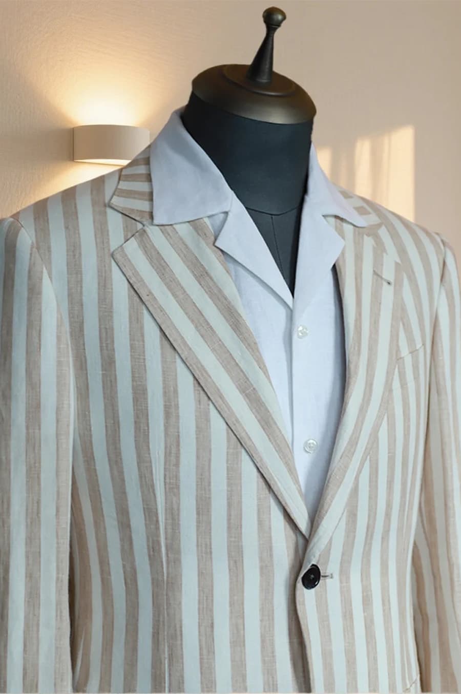 Bộ Vest Hồng Sọc To 2