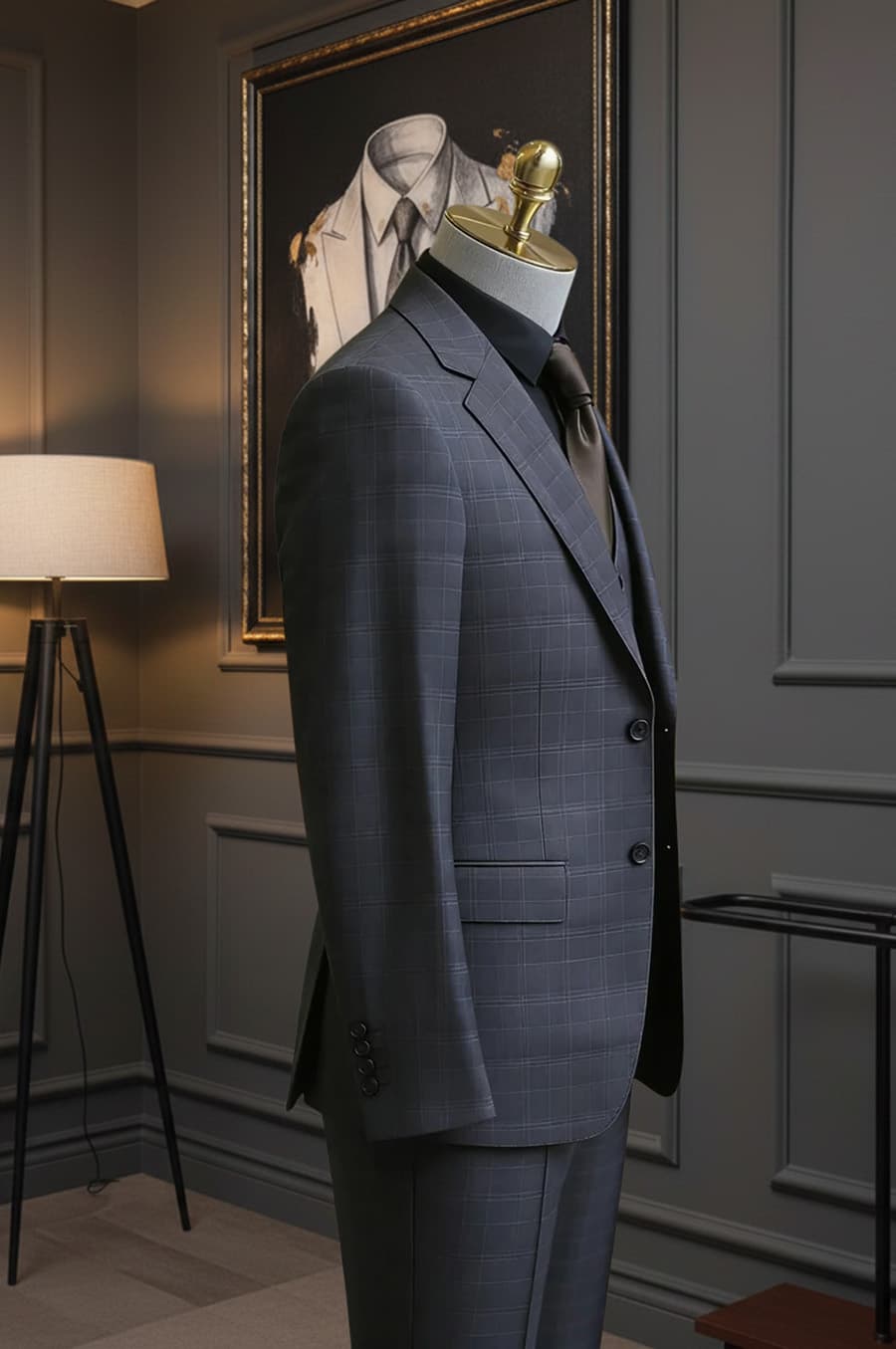 Bộ Vest Caro Xám Than 2