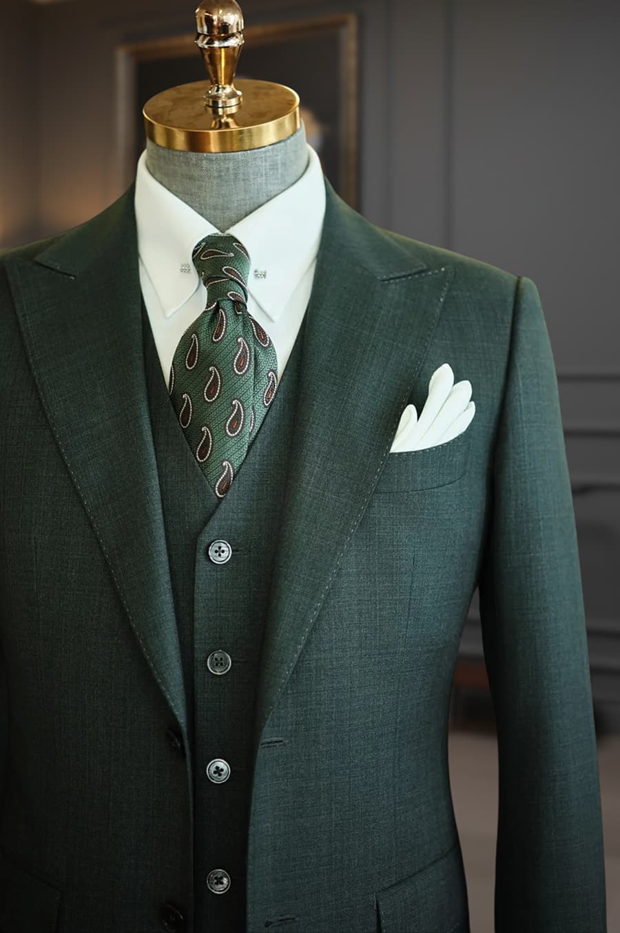 Bộ Vest Xanh Rêu Xước 1