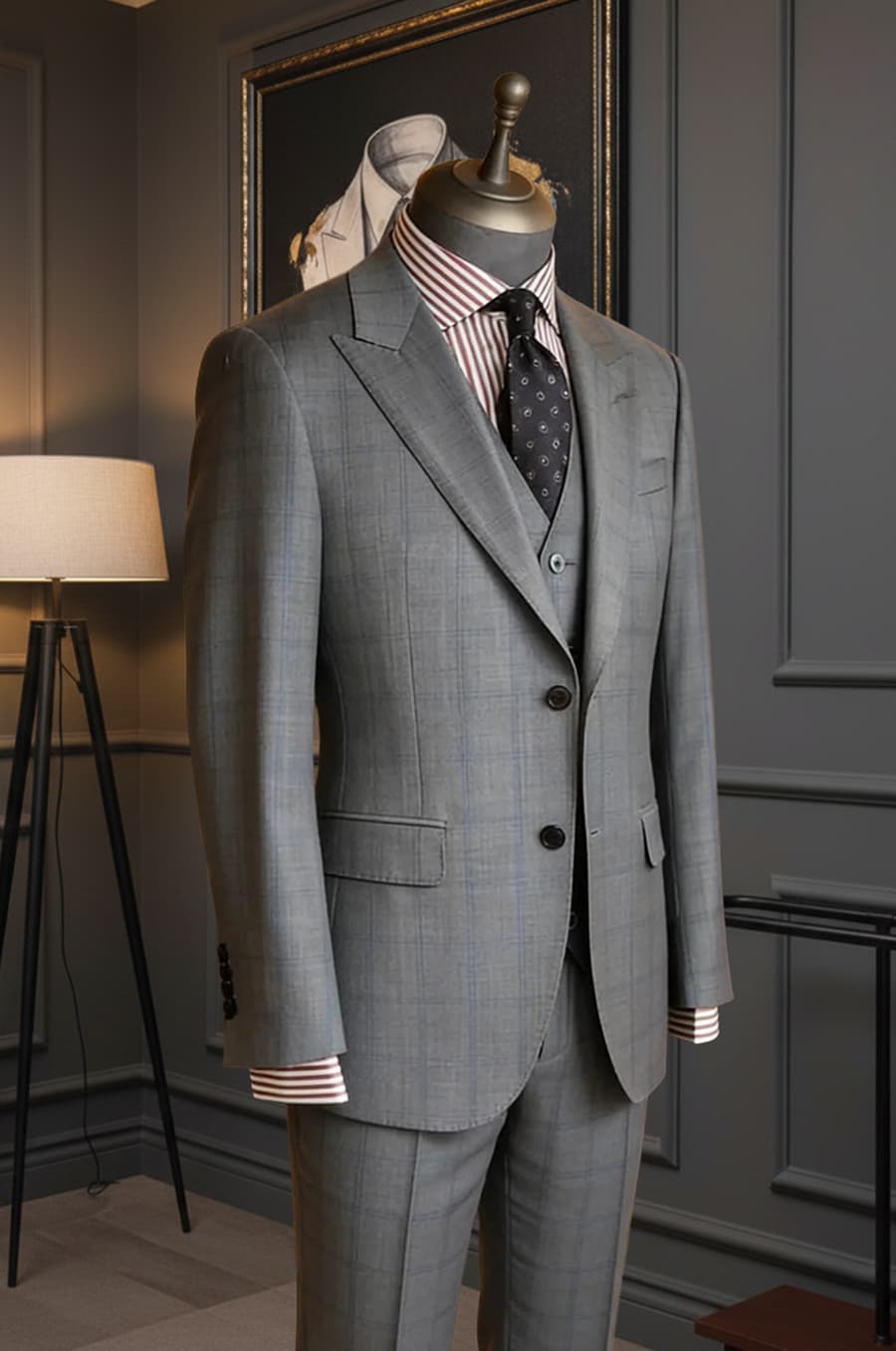 Bộ Vest Caro Xám Ghi 1