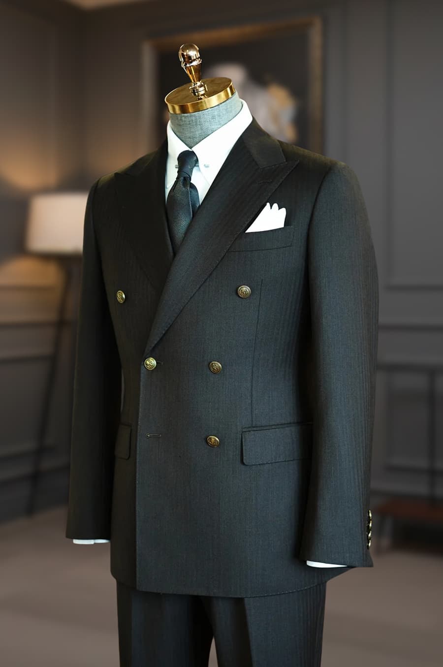 Bộ Vest Xám Cúc Đồng 1