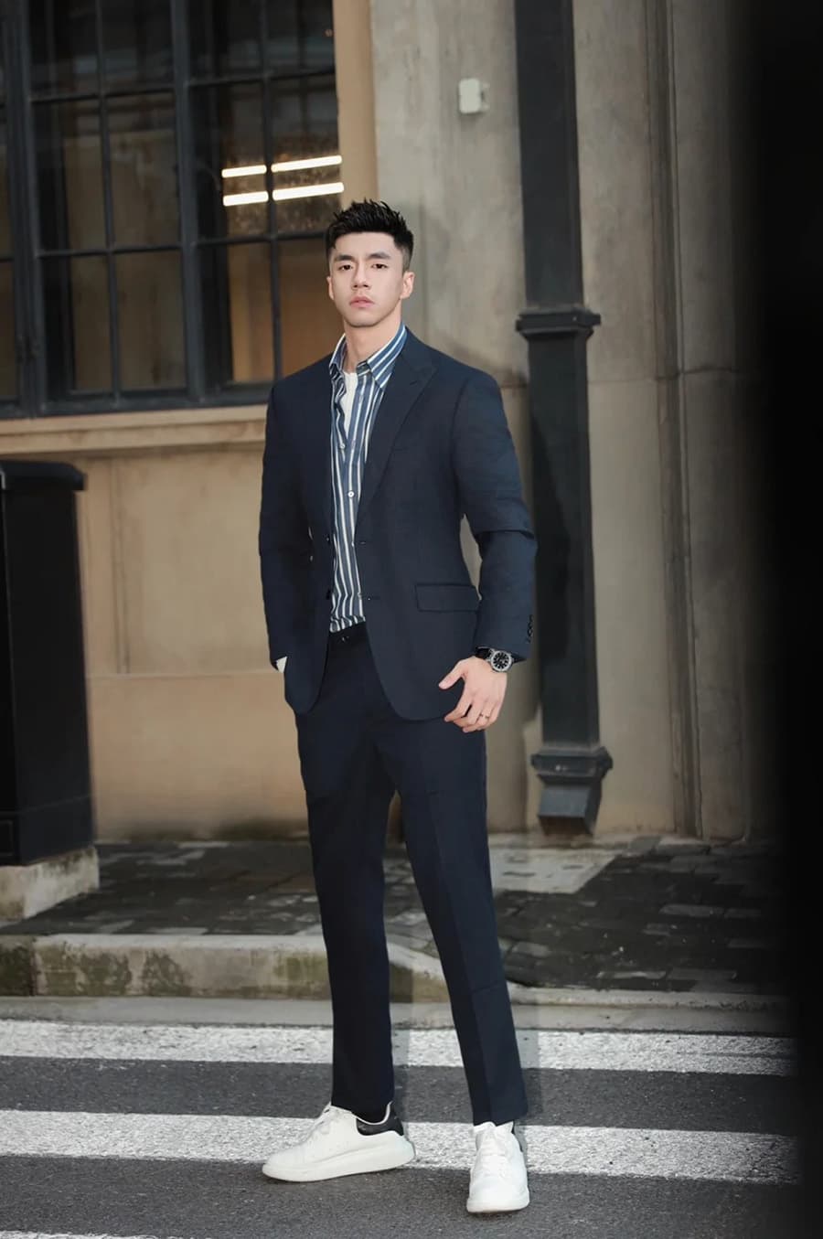 Bộ Vest Xanh Than Ve Ngược 2