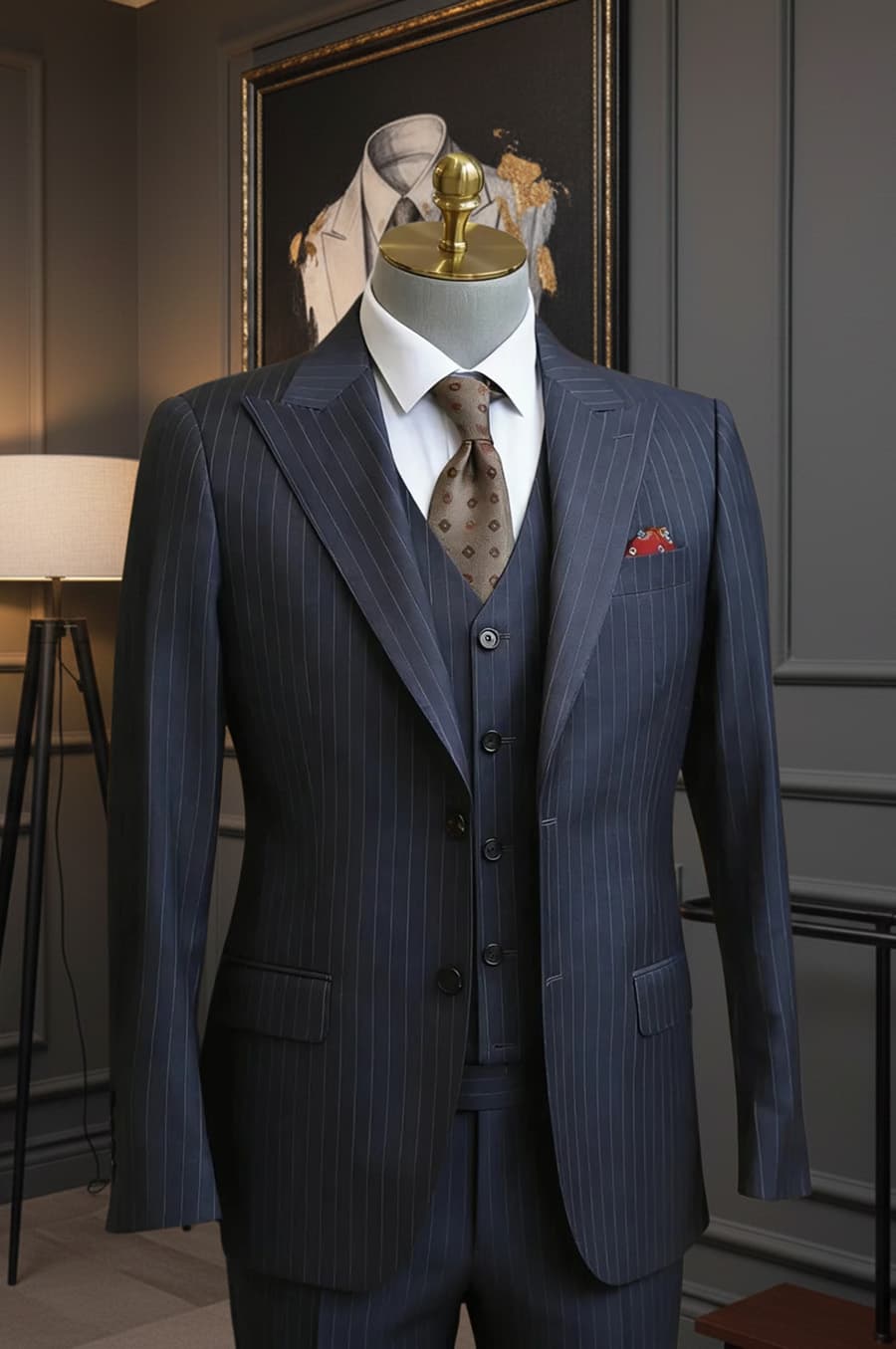 Bộ Vest Xanh Kẻ Nhỏ 2