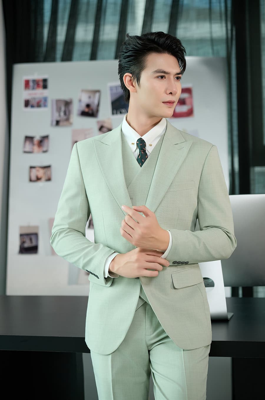 Bộ Vest Xanh Bạc Hà 1