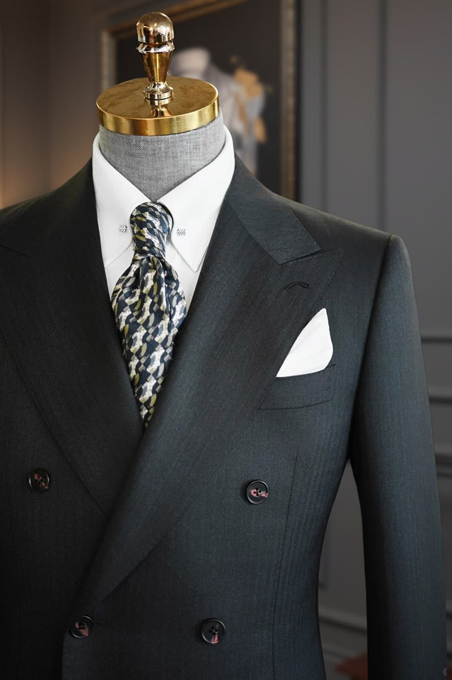 Bộ Vest Xám Xương Cá 6 Cúc 1