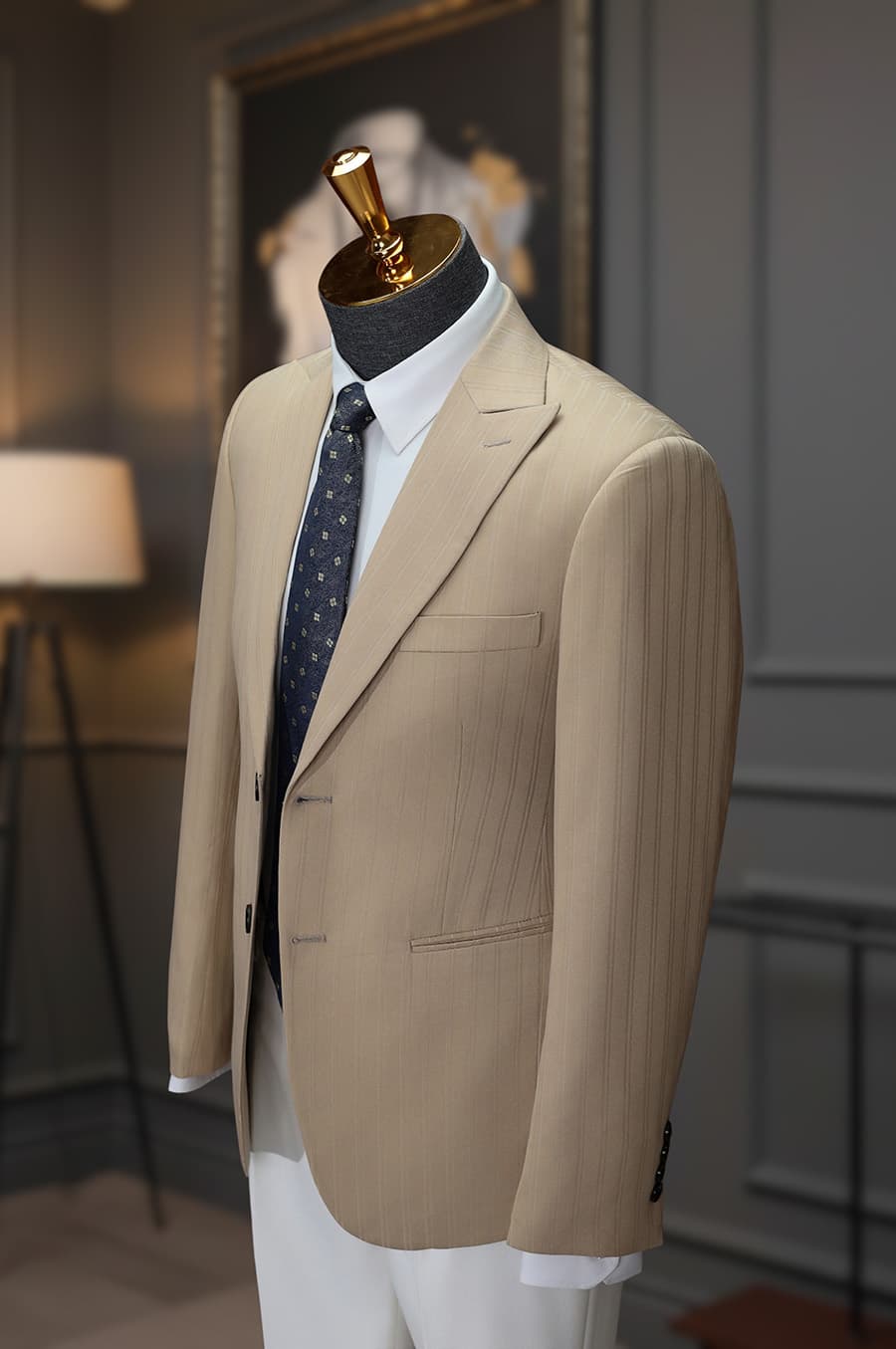 Bộ Vest Sọc Kem 2