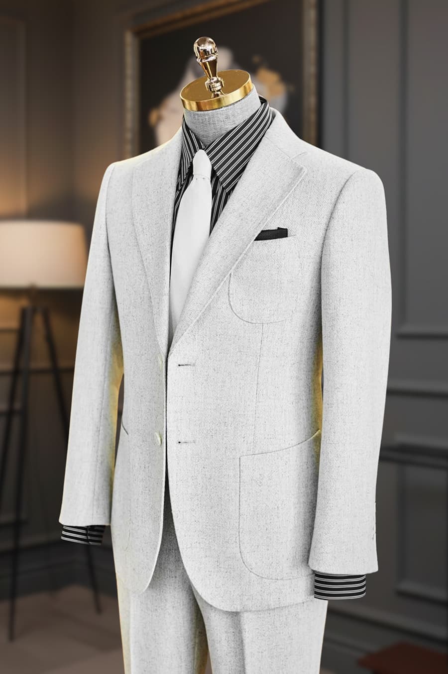 Bộ Vest Trắng Kem Túi Hộp 2