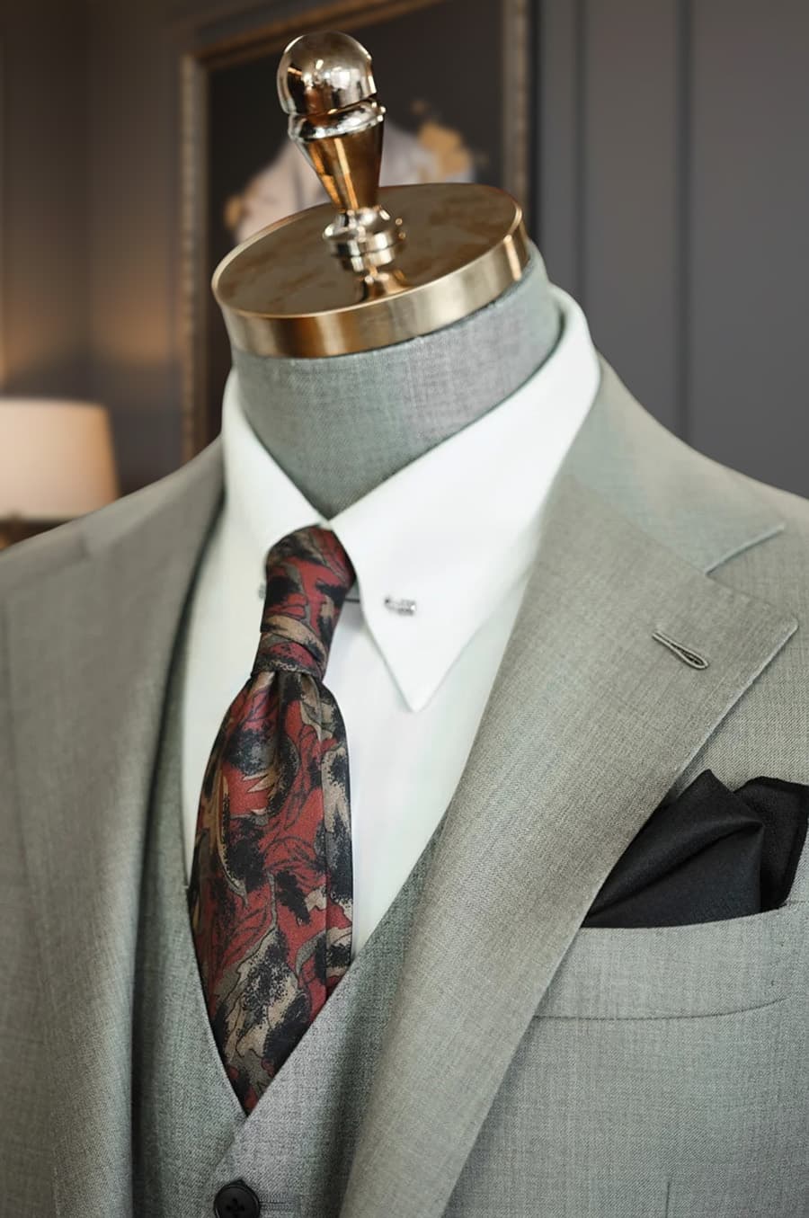 Bộ Vest Xám Cổ Xương Cá 2