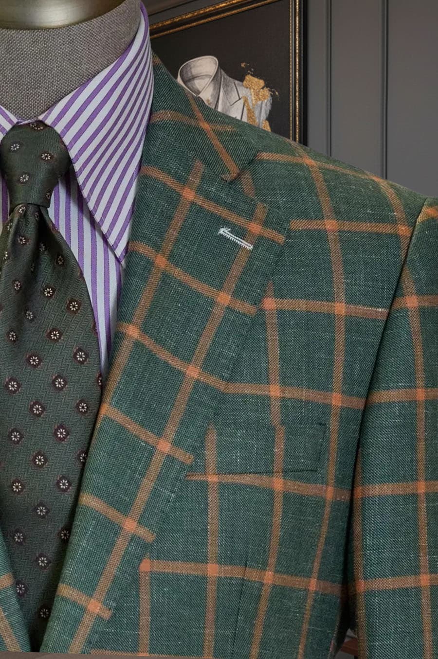 Bộ Vest Caro Xanh Sẫm 3