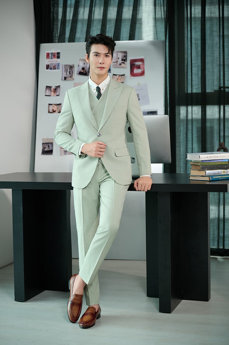 Bộ Vest Xanh Bạc Hà 2