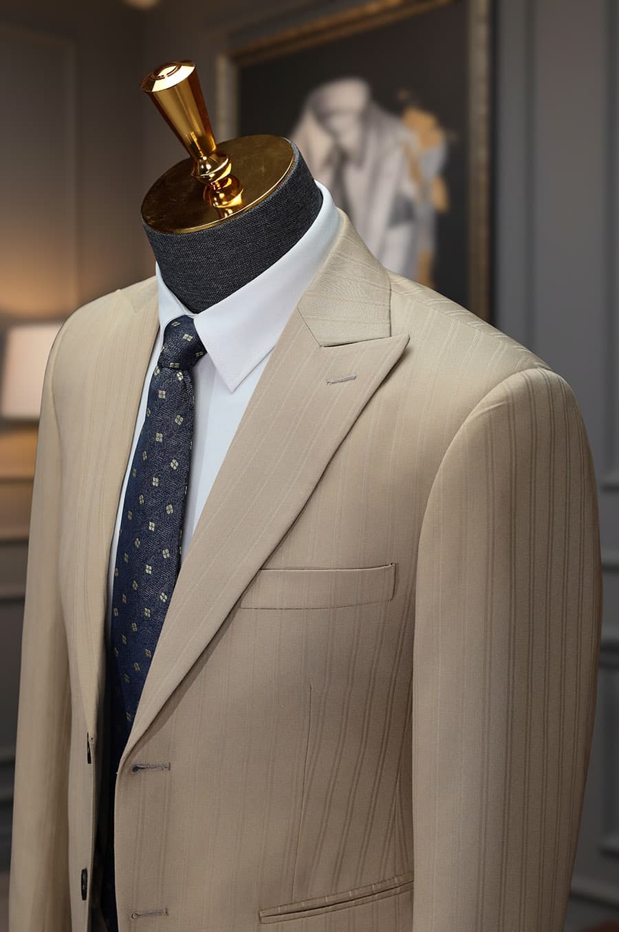 Bộ Vest Sọc Kem 3