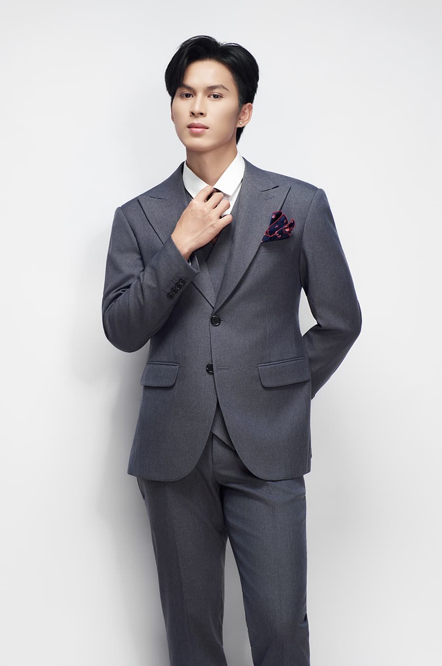 Bộ Vest Xám Xanh Xước 2