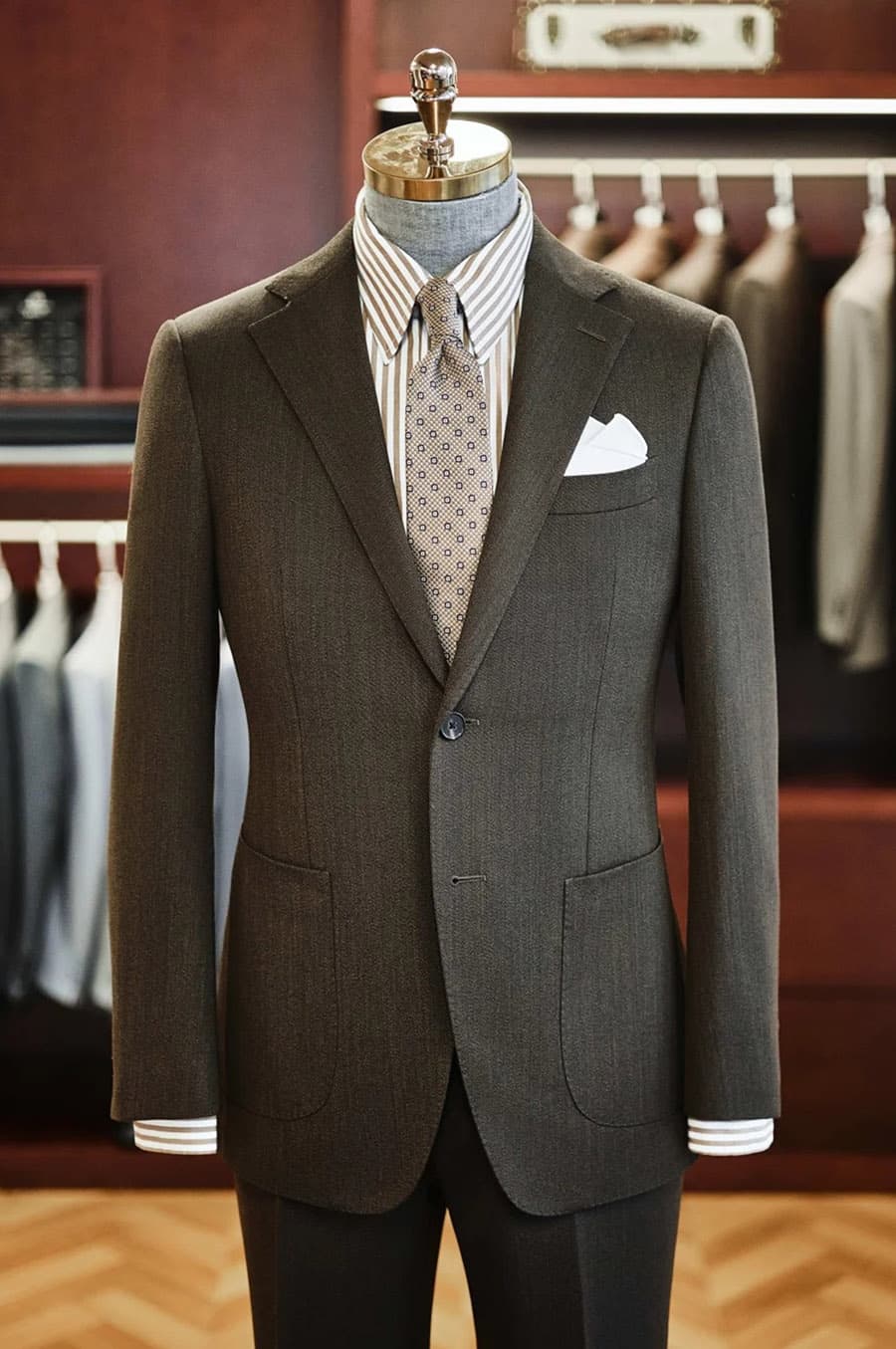 Bộ Vest Olive Trầm 1