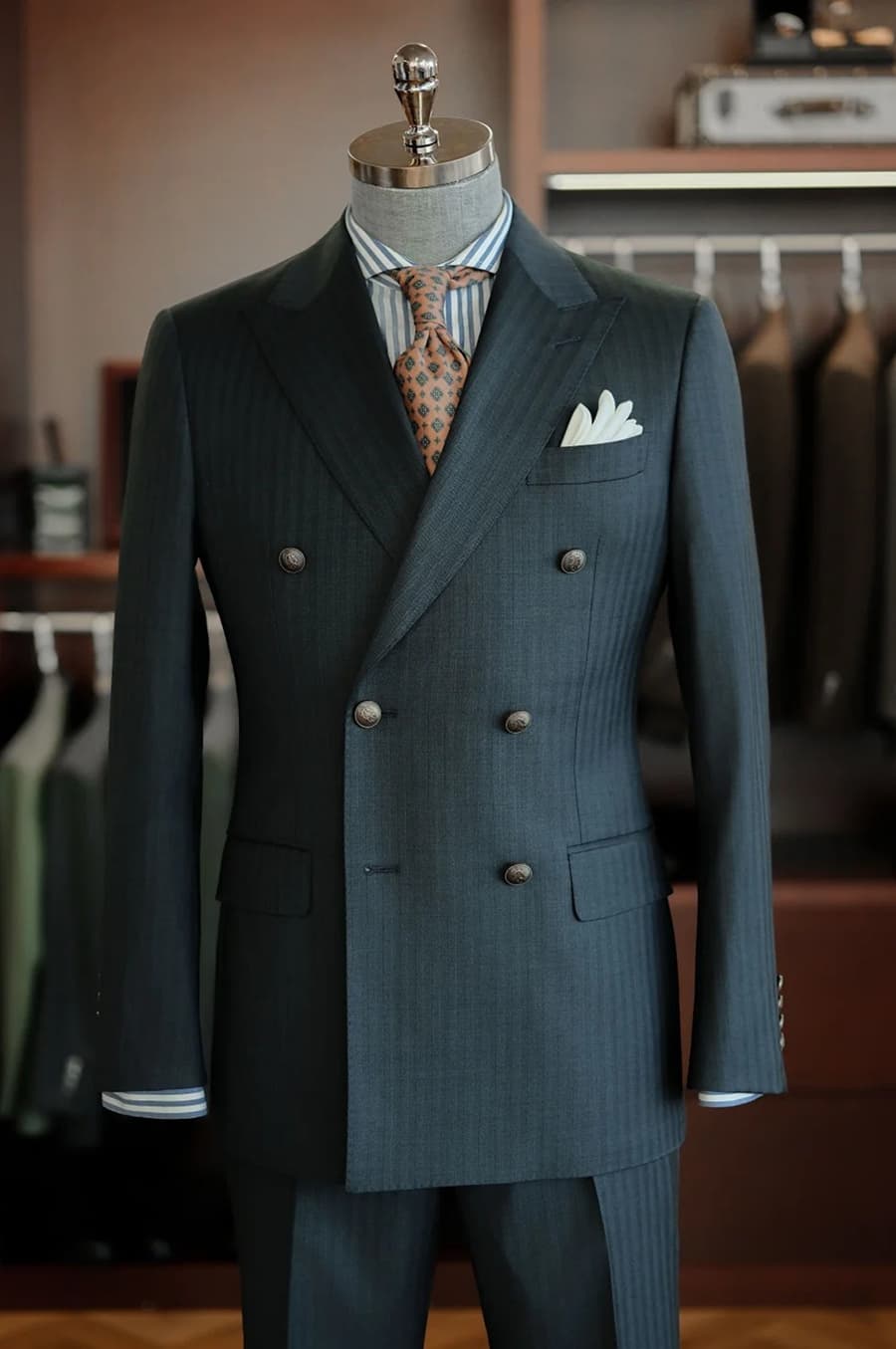 Bộ Vest Xanh Rêu Cúc Đồng 1