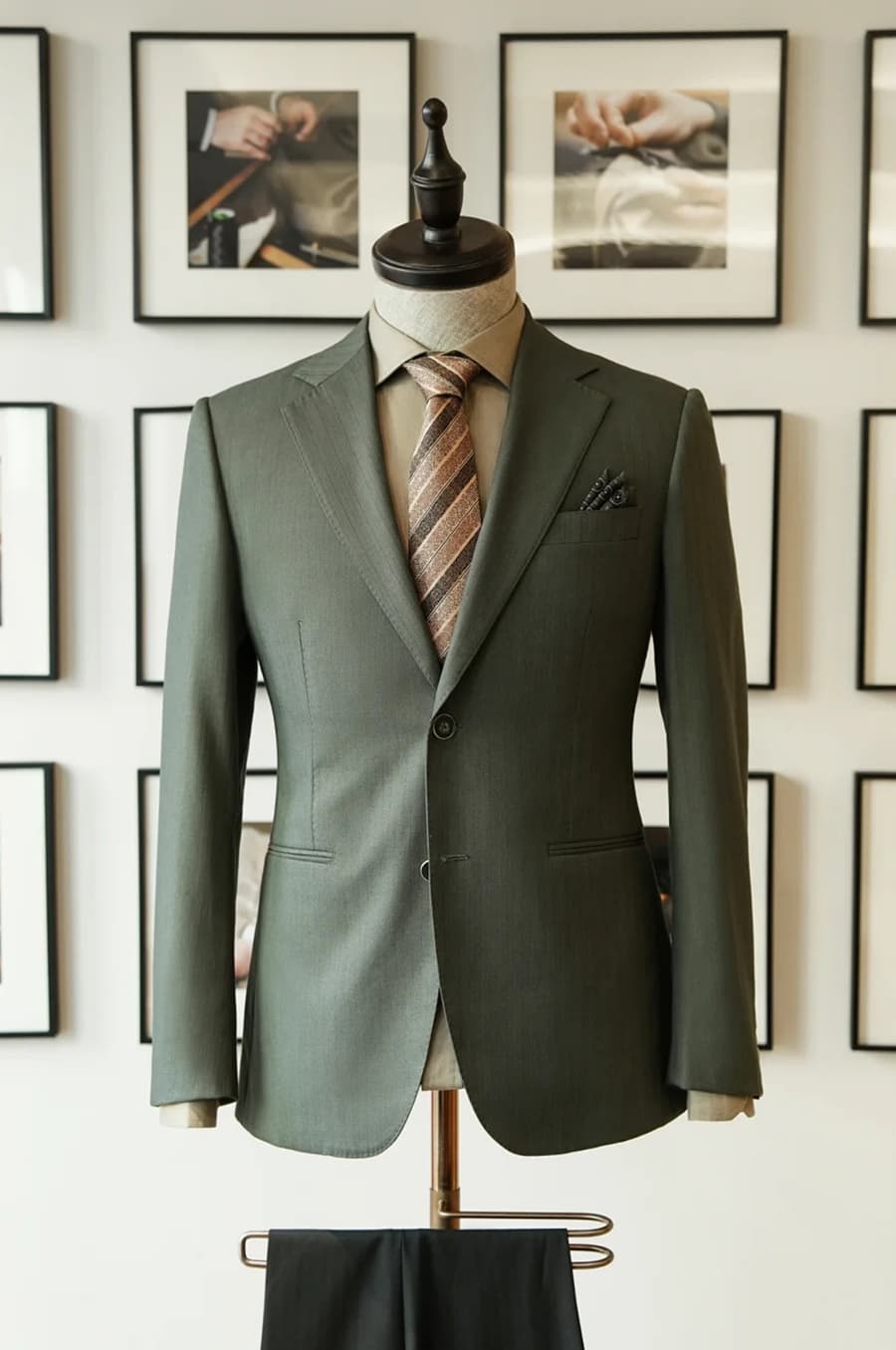 Bộ Vest Xanh Rêu Nhạt 1