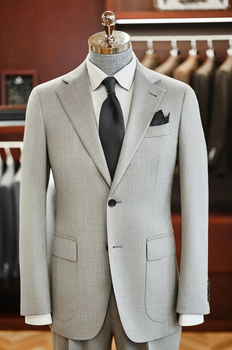 Bộ Vest Xám Bạc Kẻ Xước 1