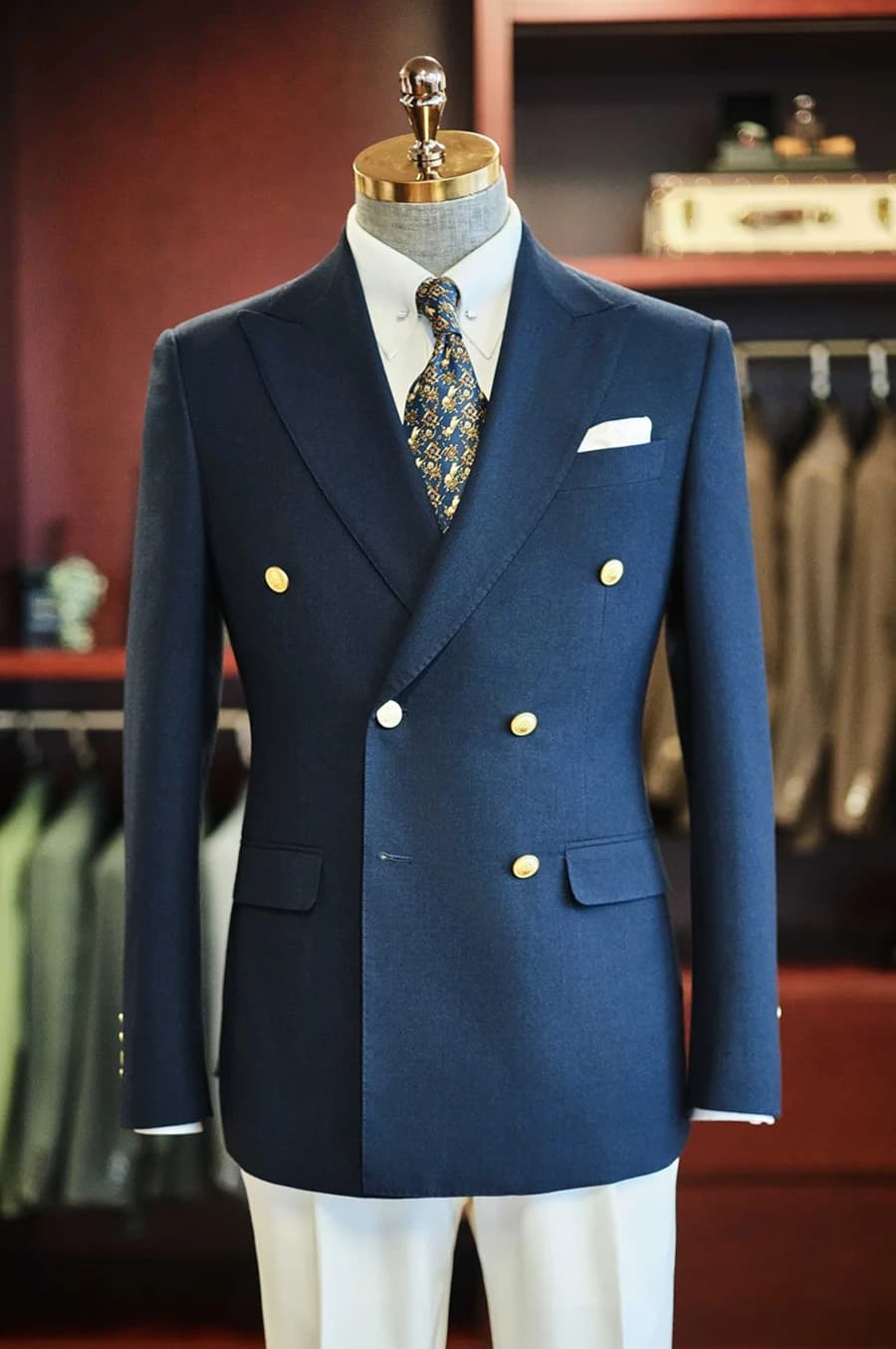 Bộ Vest Xanh Navy Cúc Đồng 1