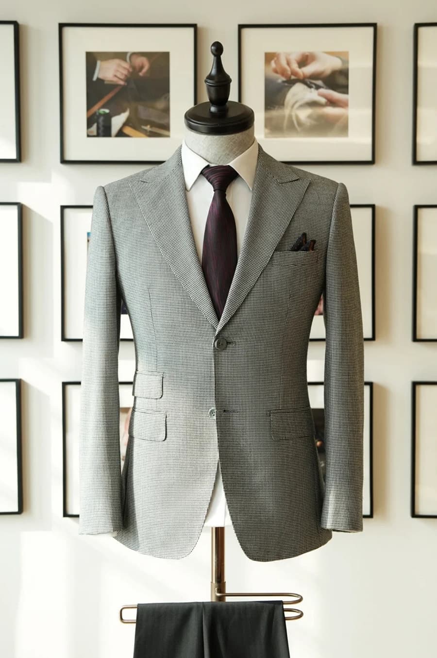 Bộ Vest Xanh Lá Vân Nhỏ 1