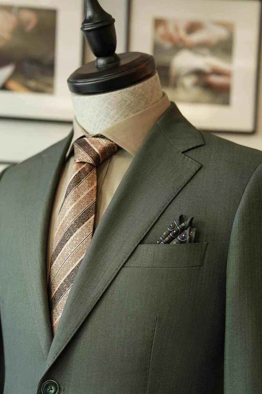 Bộ Vest Xanh Rêu Nhạt 2