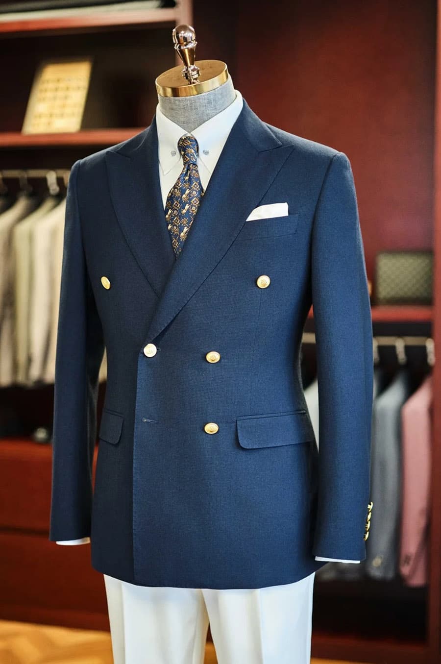 Bộ Vest Xanh Navy Cúc Đồng 2