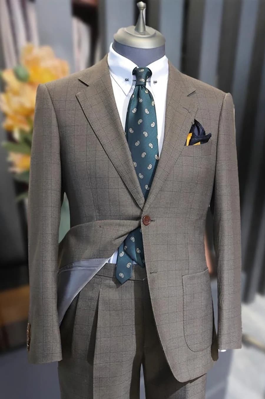 Bộ Vest Caro Nâu Tây 1