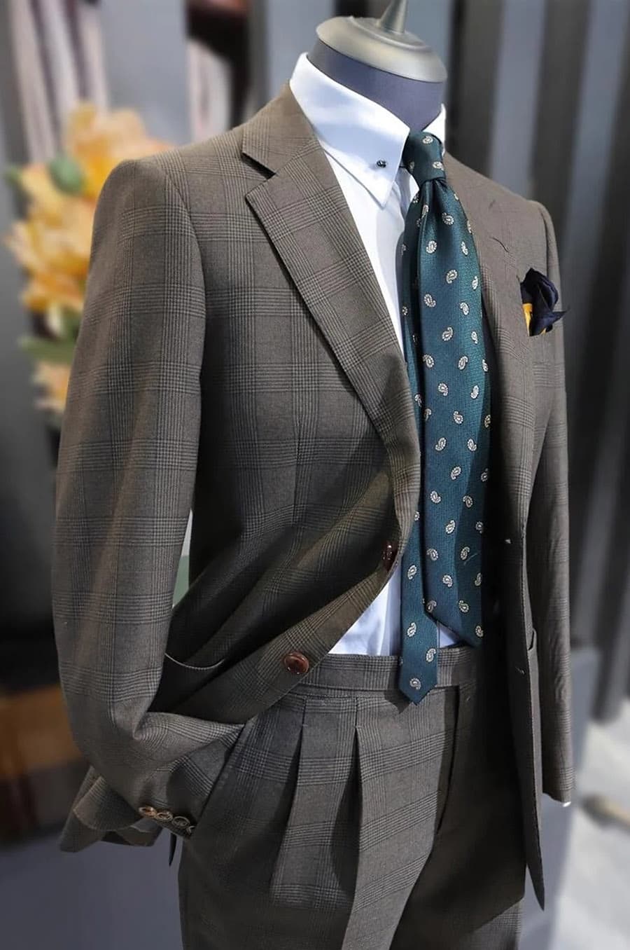 Bộ Vest Caro Nâu Tây 2