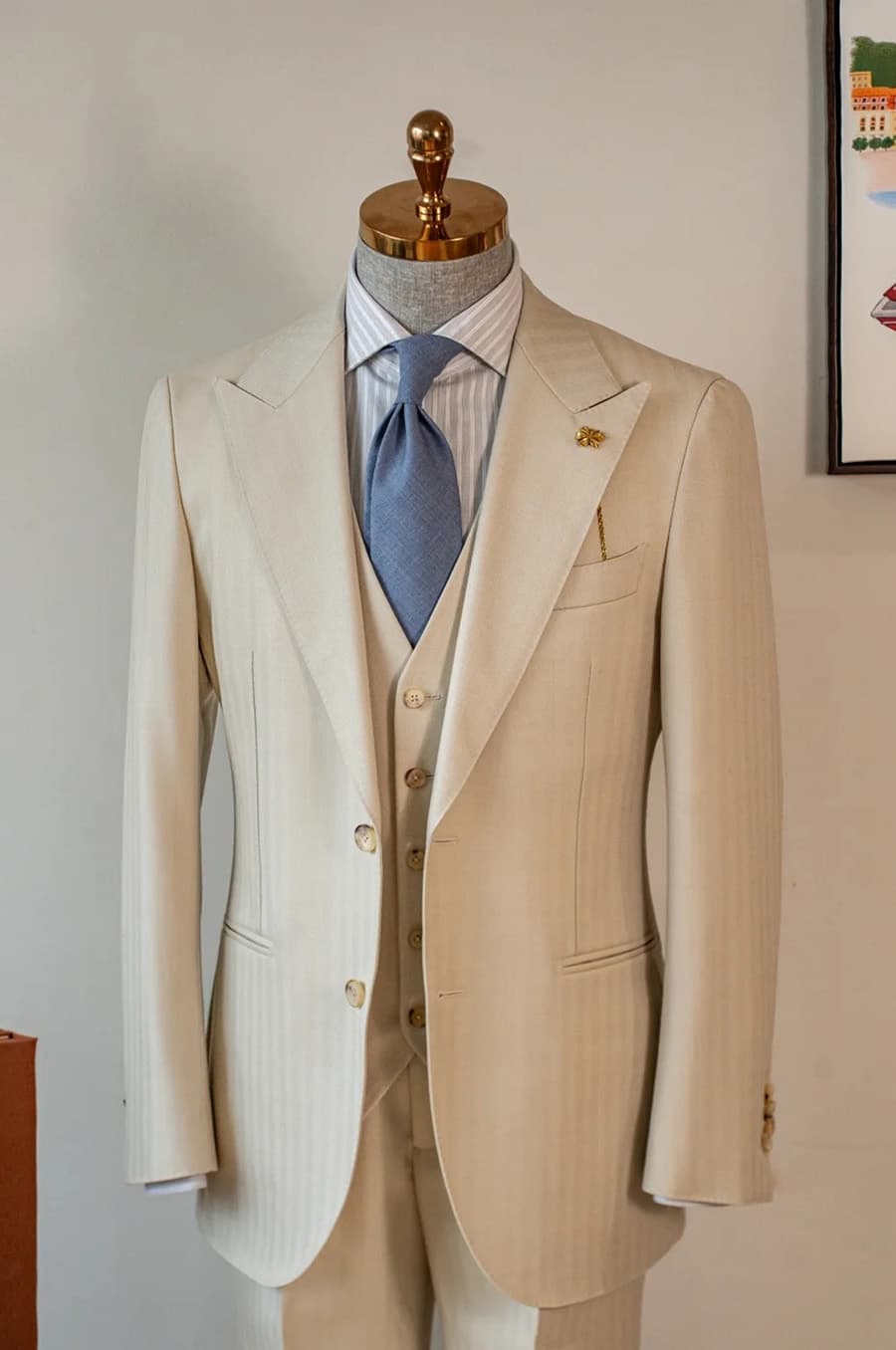 Bộ Vest Trắng Kem 2