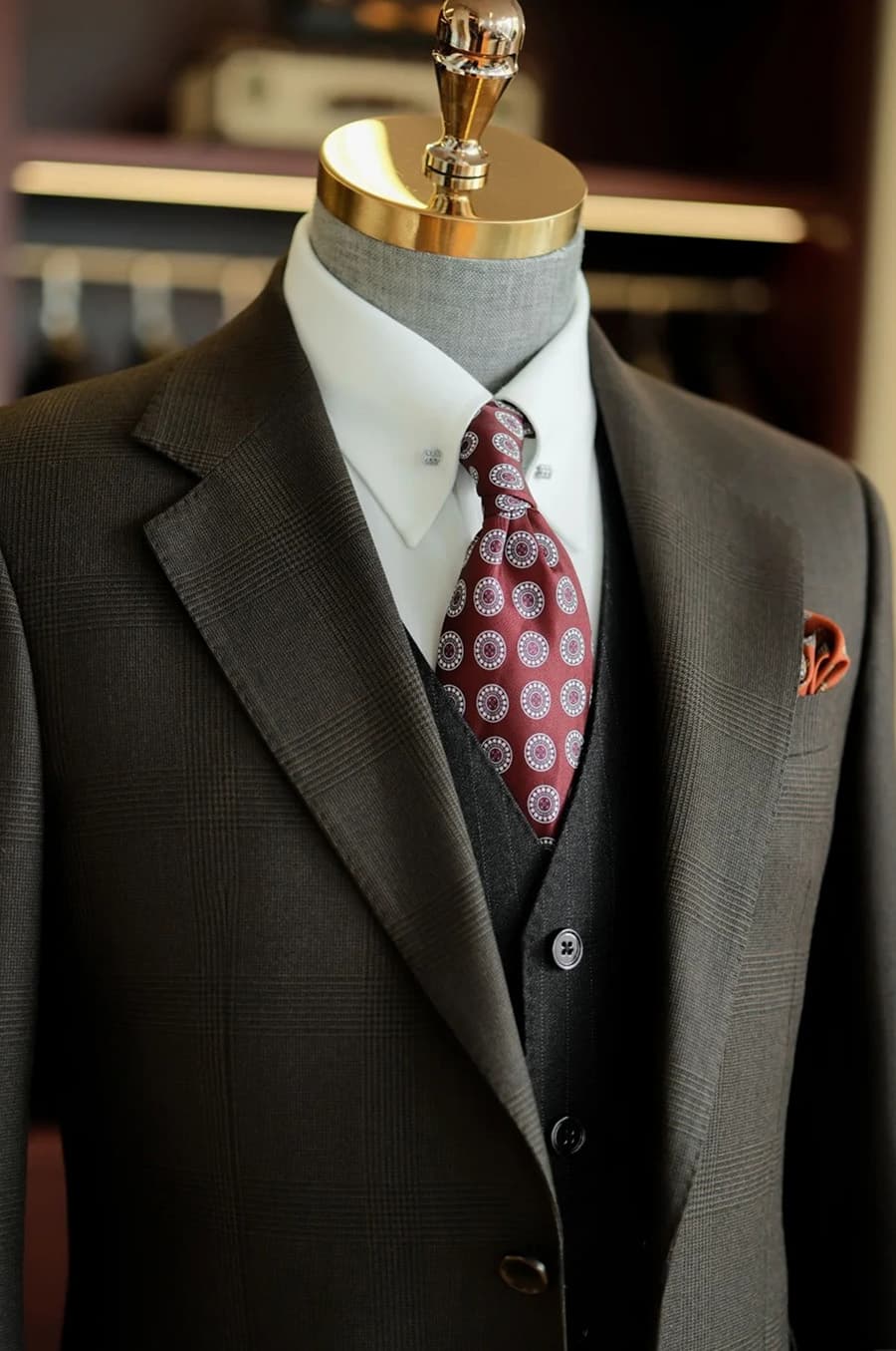 Bộ Vest Olive Kẻ Xước 3