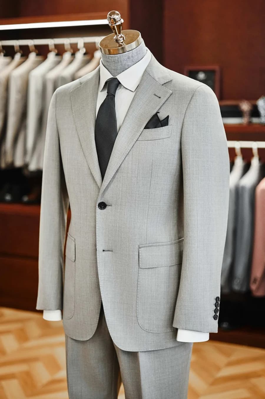 Bộ Vest Xám Bạc Kẻ Xước 3