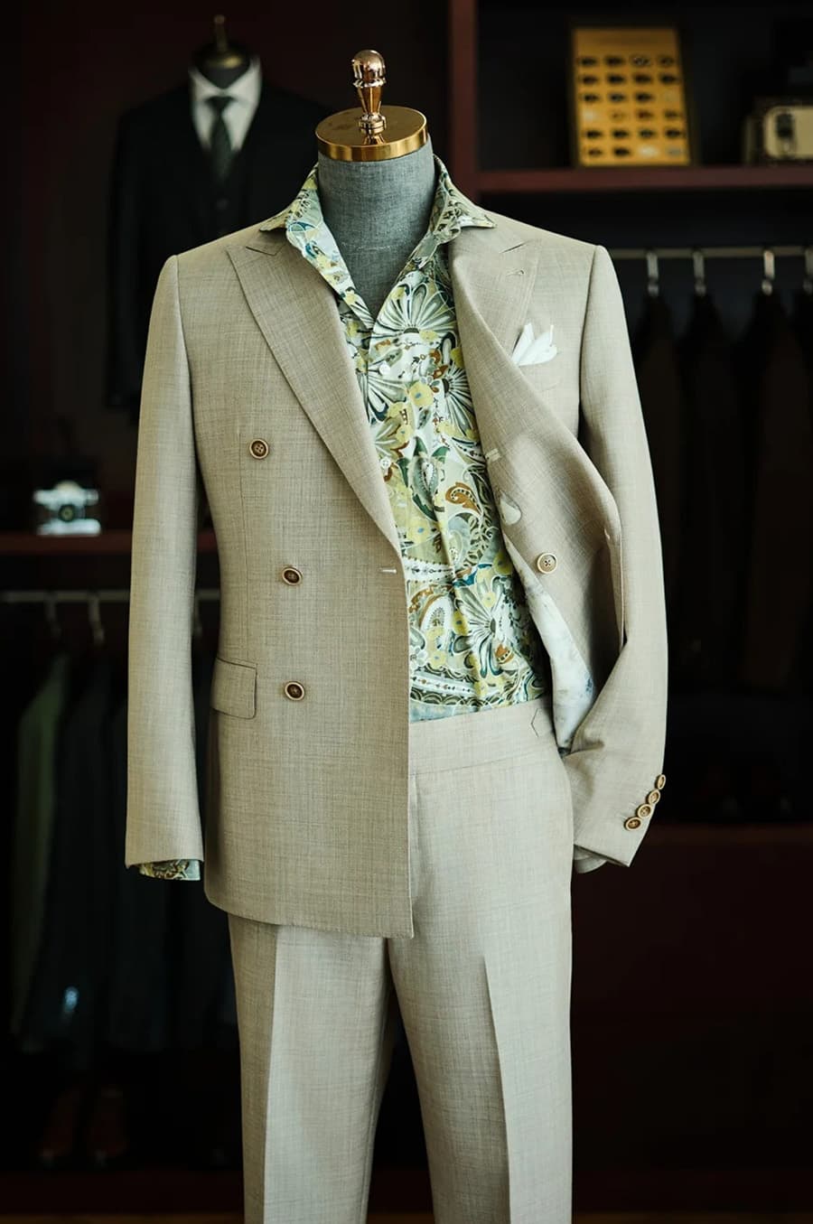 Bộ Vest Be Kẻ Xước 2